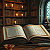 Post: These images, six in number, all depict open books in candlelit libraries of antique splendor—tall...