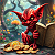 Post: In a glade where moonlight weaves its silver thread,  A crimson imp with horns like twisted night,...